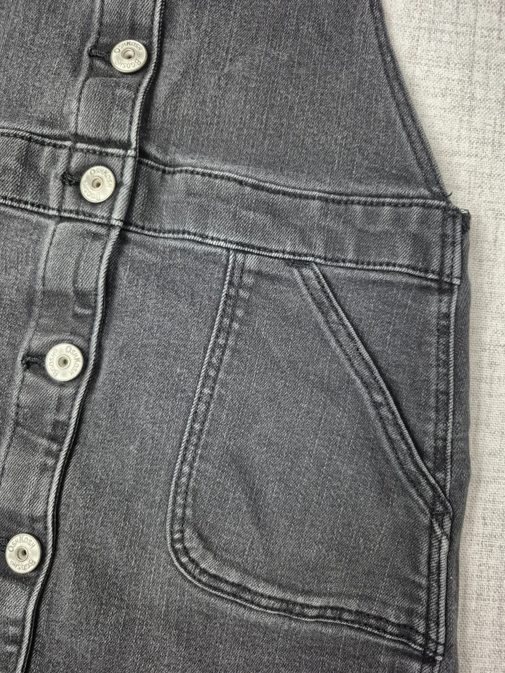 OshKosh Girls Size 10 Black Denim Overall Dress